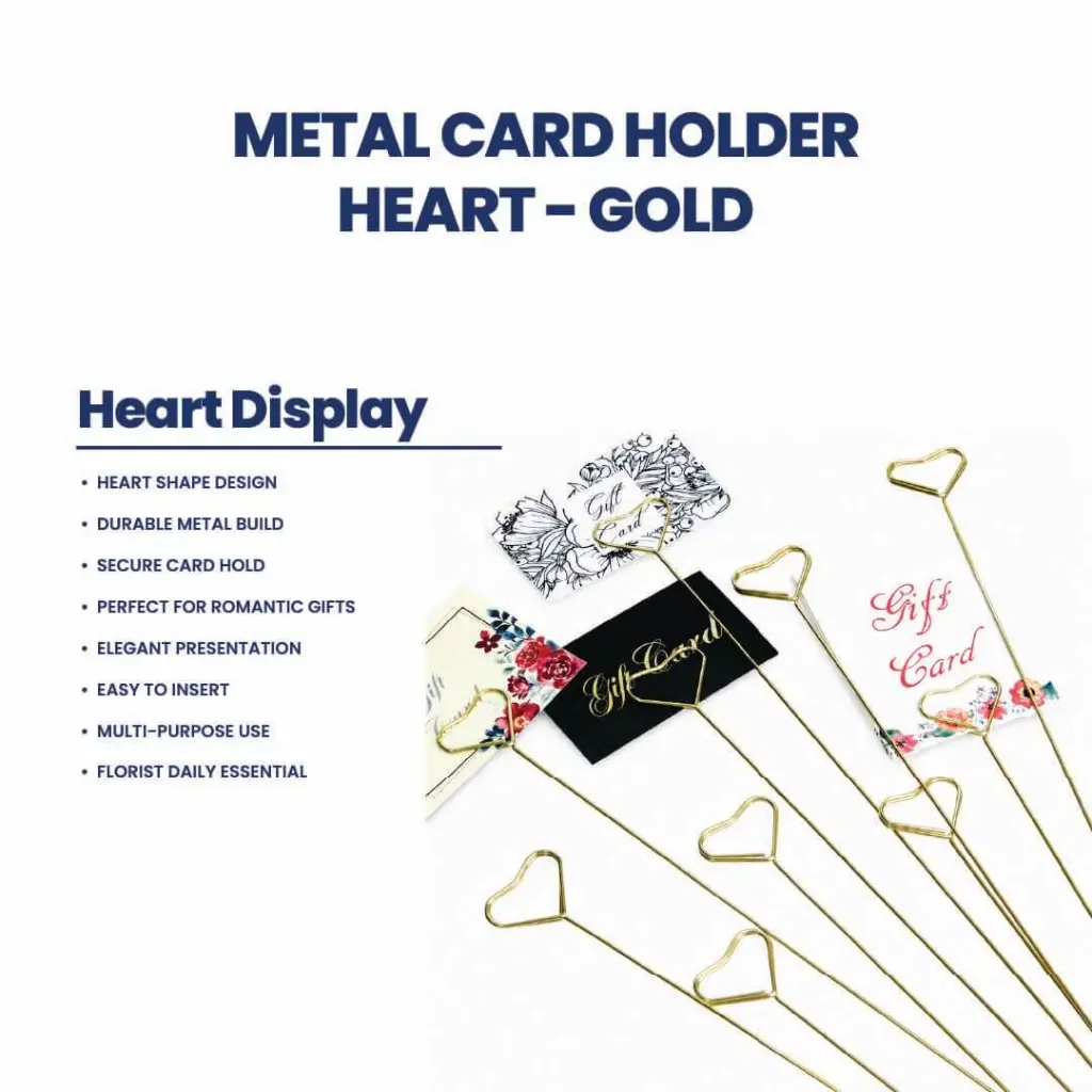 FL-1024 Metal Card Holder - Heart Shape GOLD 5.webp