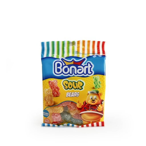 [9262] Bonart Gummy Sour Bears Jelly aBonart Gummy Sour Bears Jelly Candy PL Bag - 80gCandy PL Bag - 80g