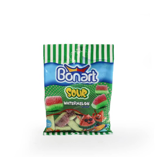 [9265] Bonart Gummy Sour Watermelon Jelly Candy PL Bag - 80g