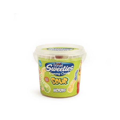 [9268] Bonart Sweeties Gummy Sour Worm PL-IML Bowl - 160g