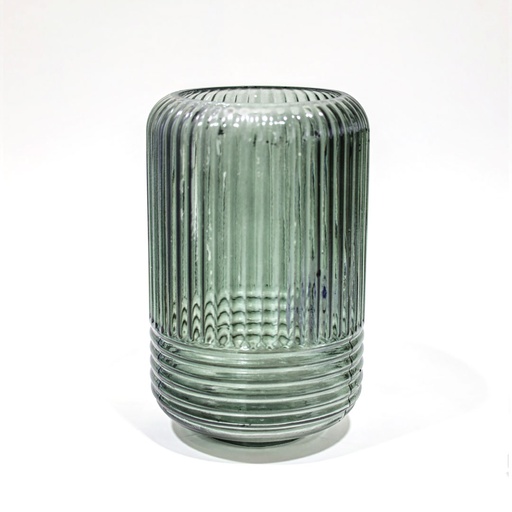 [43547] Vase Stripe Frost Grey D12 H19