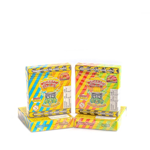 [040947] NUCLEAR STRIKE CANDY BRAINZ - KWAŚNE CUKIERKI 40g 12szt/12disp